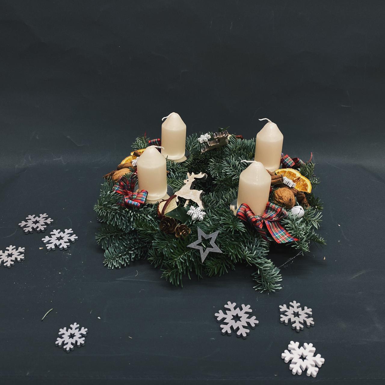 Adventní věnec přírodní - Freja Květinářství