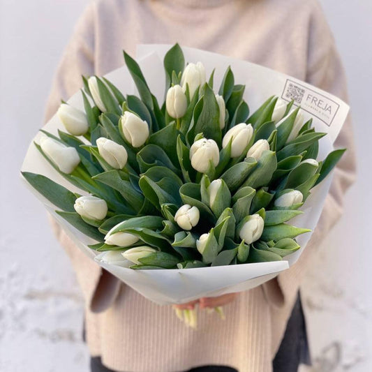 Bílé tulipány - Freja Květinářství