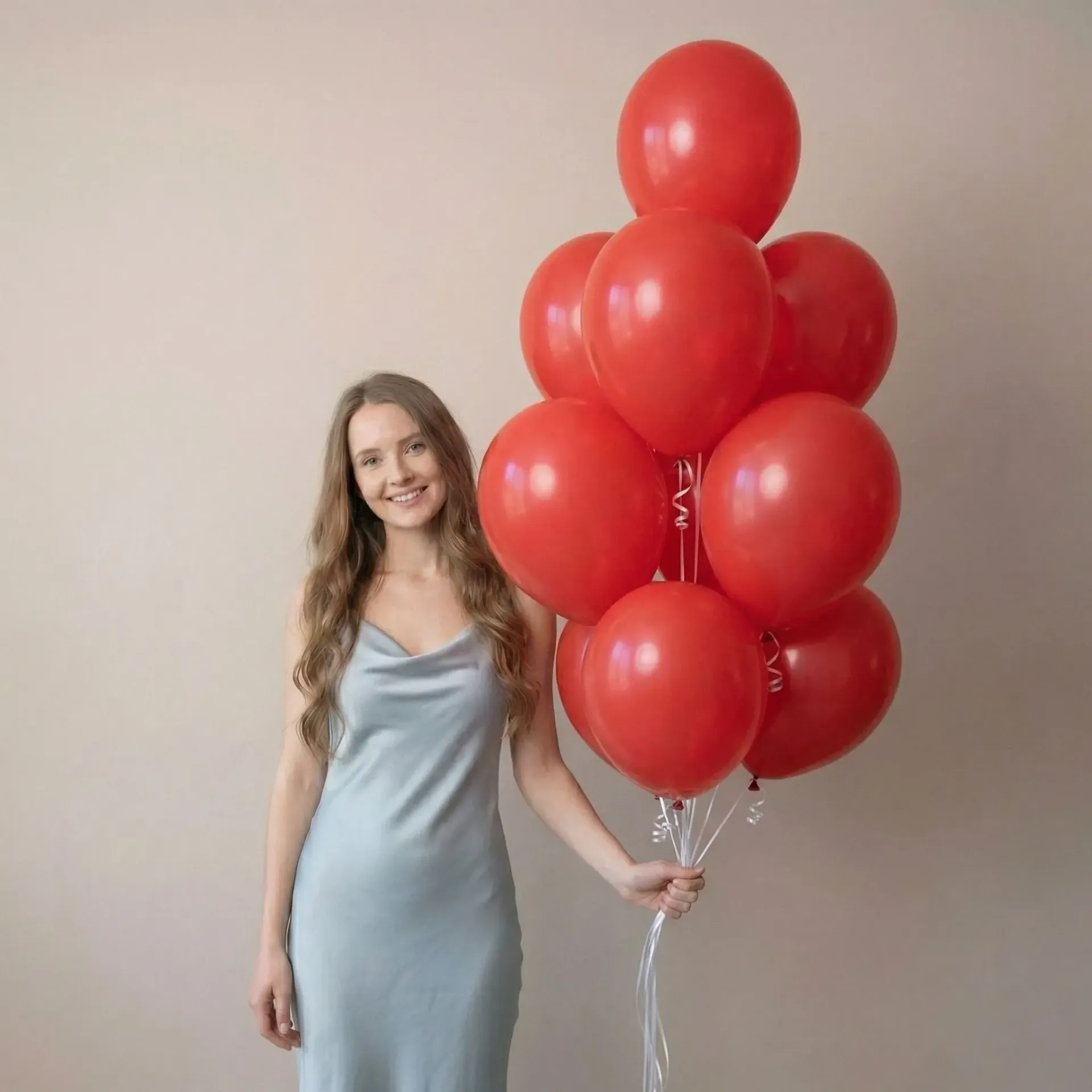 Héliový balónek 25 cm (Červený)